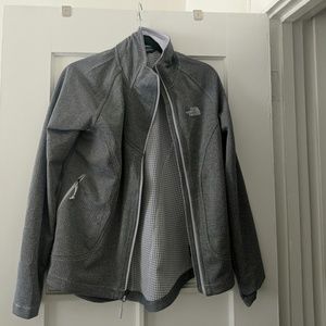 Gray North Face Lined Zip Up Jacket